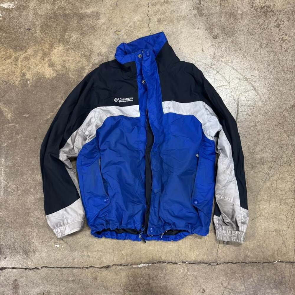 Vintage Columbia Blue & Black Colorblock Winter Jacket, Y2K Outdoor Coat - Size
